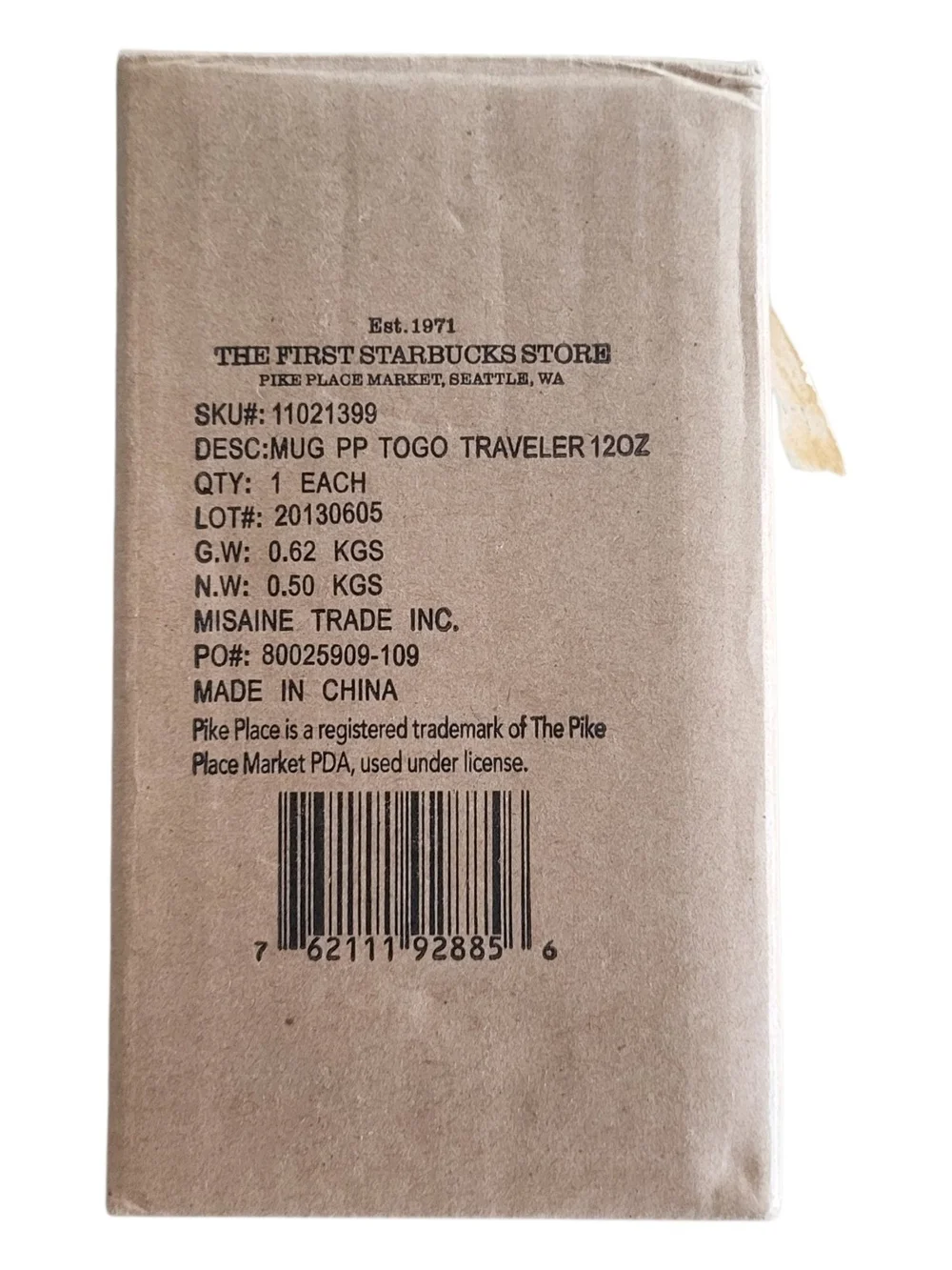 Starbucks Pike Place Market 12oz Traveler Mug NIB Seattle